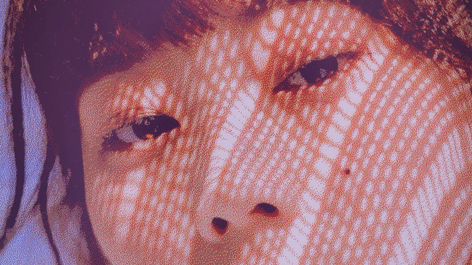 >実際に表示されている様子を、デジタルカメラで接写した様子。こうしてみると解像度の荒が目立ちますが、離れて鑑賞するぶんには必要充分。なにより壁から取り外さずに、iPhoneの操作だけで写真を変更できるのは本当に便利!