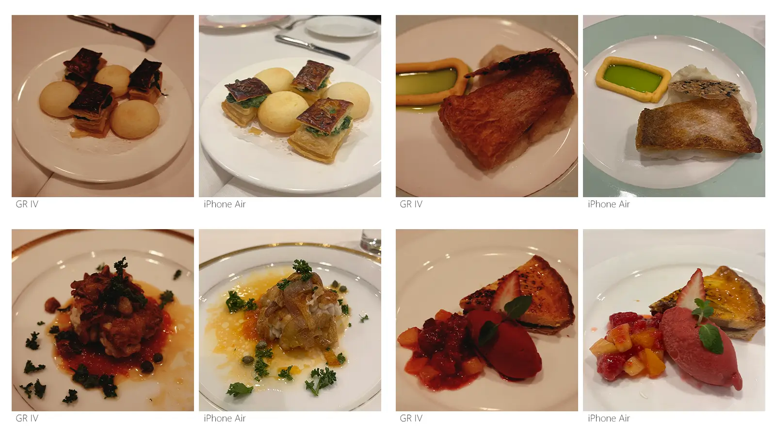 知人と食事に行った時に、岩崎が GR IVで撮影し、知人が iPhoneで撮影した写真の比較。明るく撮影すれば良いというところもありますが、設定を都度変えるのも、あとからレタッチも面倒だし、iPhoneで良いよなぁ…という気持ち。