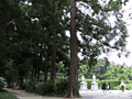 松尾芭蕉が立ち寄ったという「医王寺」。奥には義経公の石像があります。