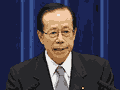 突然の辞任を発表した福田首相。