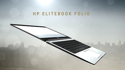 12.5型モバイルPCとしては、世界で最もコンパクトなボディらしい「HP EliteBook Folio G1」。