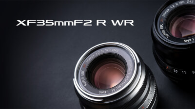 35mm判換算で 53mm相当の単焦点レンズ「XF35mmF2 R WR」。軽量・コンパクトかつ 防塵・防滴と、非常に取り扱いやすいレンズです