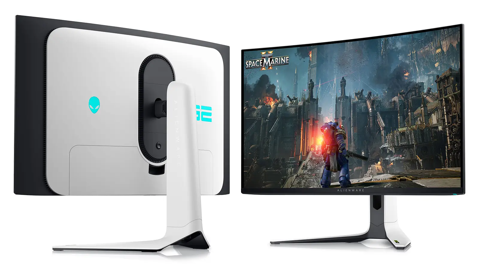 愛用していた DELL Alienware 32 4K QD-OLED。PlayStation 5 ライクのデザインも良き。曲面パネル初体験でしたが、画面に近づかない岩崎とは相性は良くありませんでした。