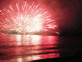 大迫力の水上花火が打上げられる「館山観光まつり館山湾花火大会」。