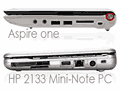 厚みの偏りが気になる「HP 2133 Mini-Note PC」。前後で 9mm程度の差があります。