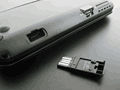 HPミニモバイルドライブと呼ばれる USBメモリ。Transcendの「JetFlash T3」に専用カバーをつけたもののようです。