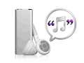 声で曲名を知らせる 新生iPod shuffle。